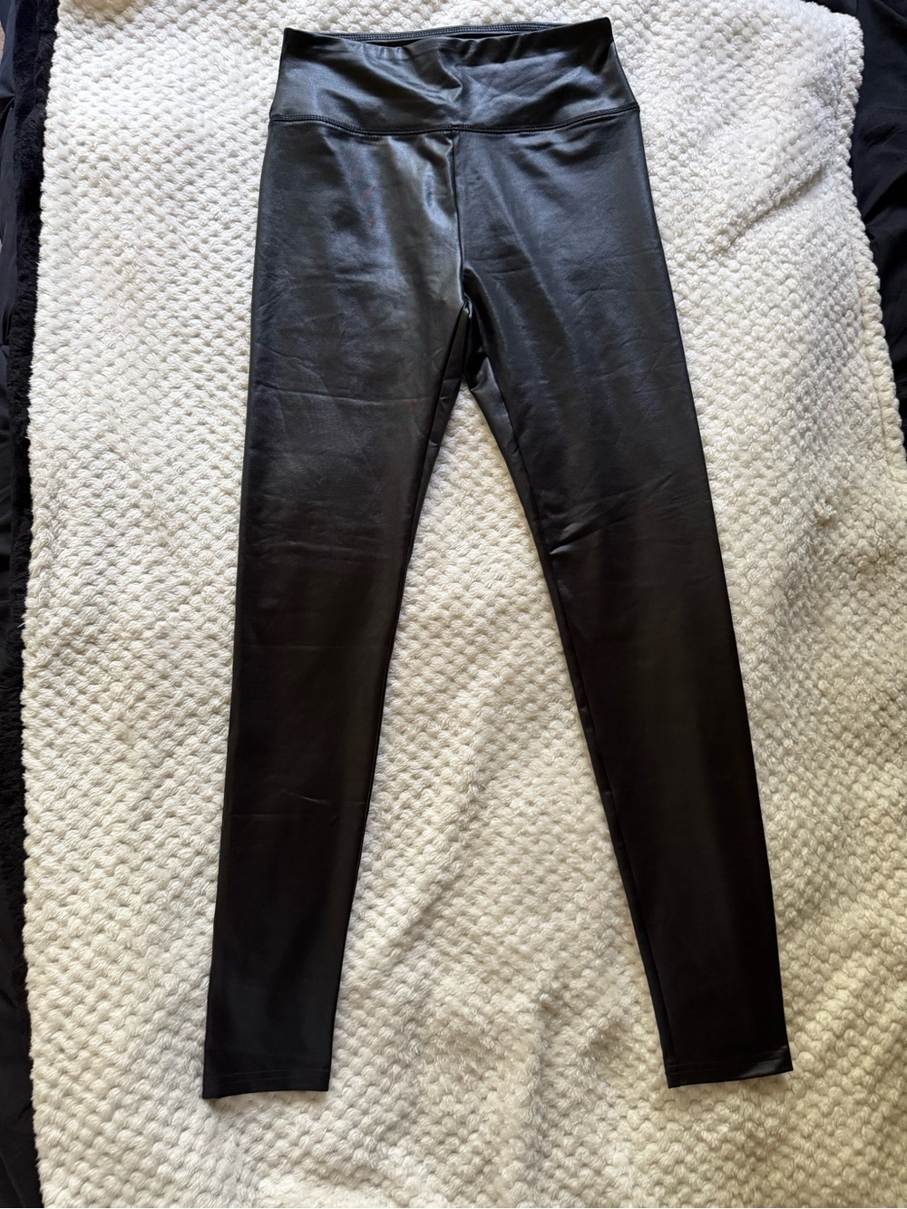 Wild Fable Black Faux-Leather Jogger Leggings - Glossy Finish
